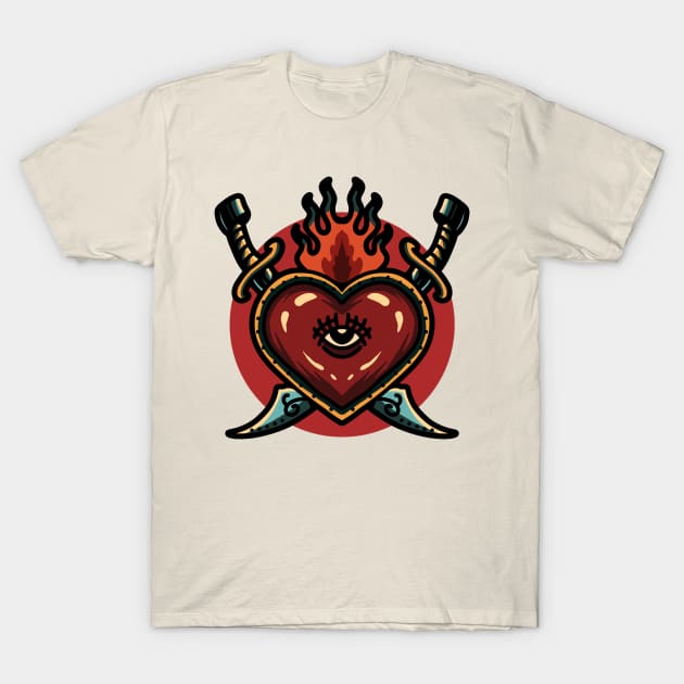 heart and swords T-Shirt by donipacoceng